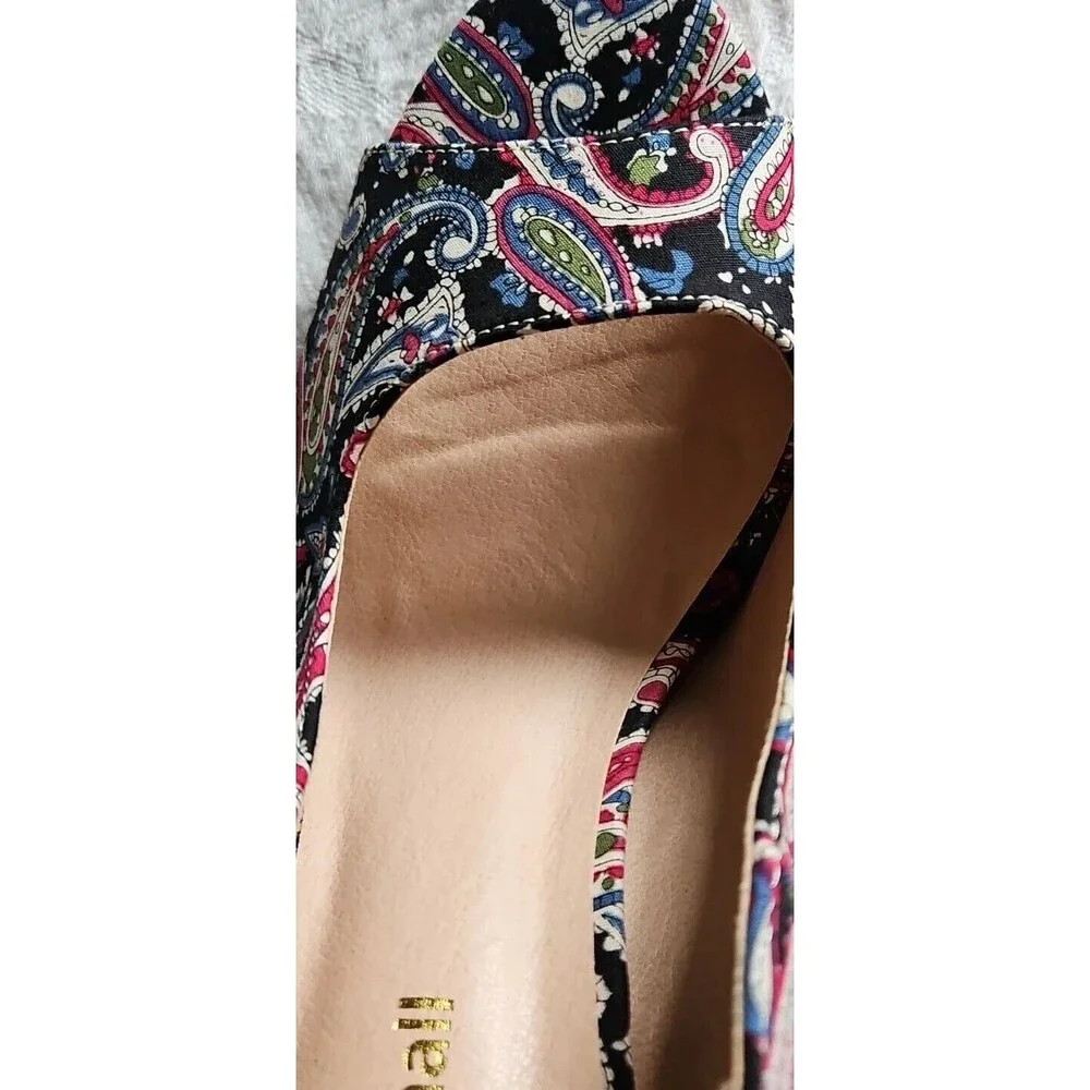 NEW JOLIMALL Paisley Open Toe Ankle Strap Pumps Shoes Sz 10